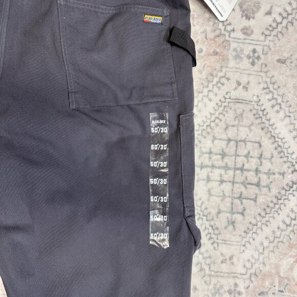 Blaklader Work Pants Men’s 50x30 Gray Blue Workwear Double Knee Cargo Loose Plus - Picture 14 of 16